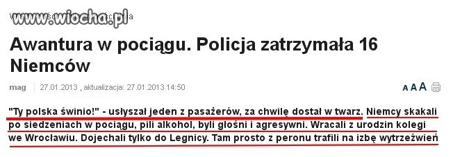 "Ty polska świnio" usłyszał pasażer od pijanego 