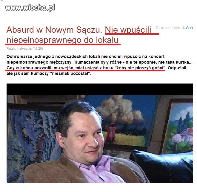 Nie chcieli wpuścić na koncert niepełnosprawnego