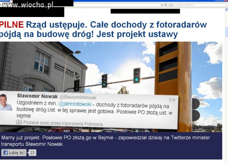 Ta tak samo jak podatek z paliwa idzie na budowę 