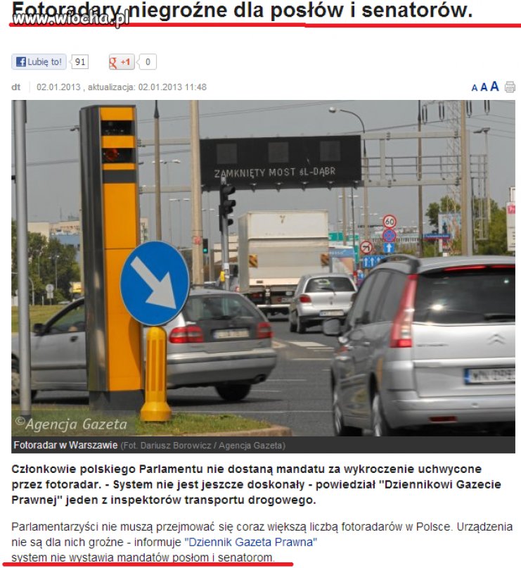 Fotoradary niegroźne dla naszej władzy...