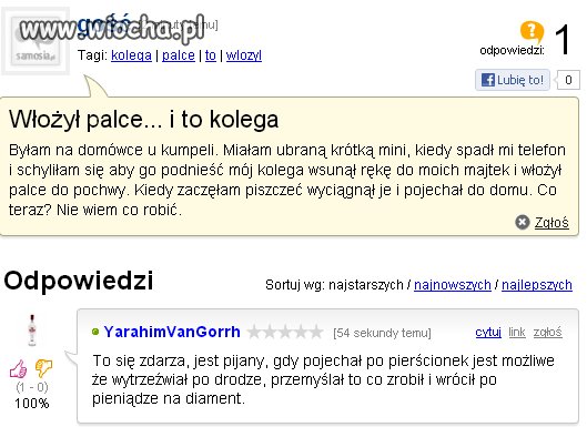 Włożył palce