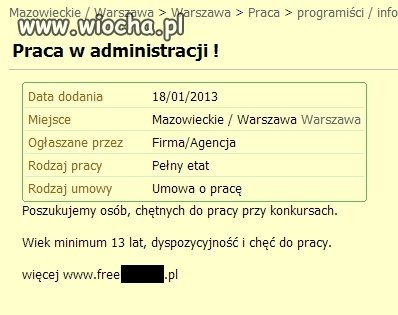 Już nawet dzieci chcą zatrudniać,