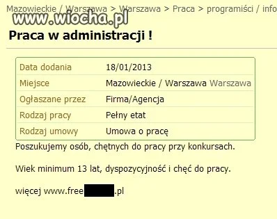 Już nawet dzieci chcą zatrudniać,