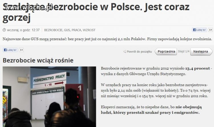 Bezrobocie coraz większe