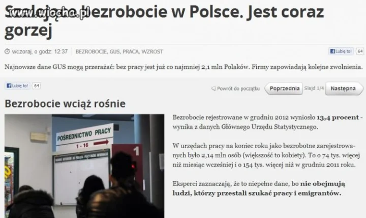 Bezrobocie coraz większe