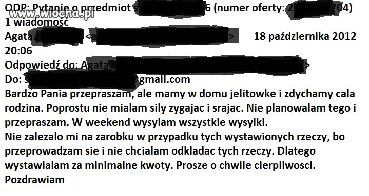 ODP dotycząca wysyłki