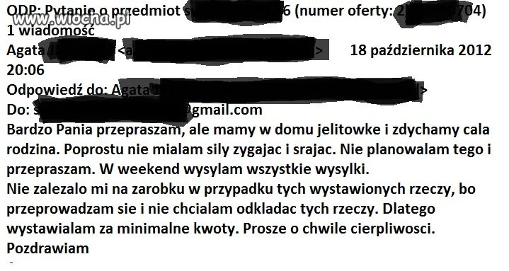 ODP dotycząca wysyłki
