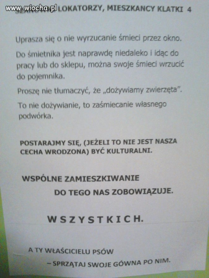 Wiocha w klatce nr 4