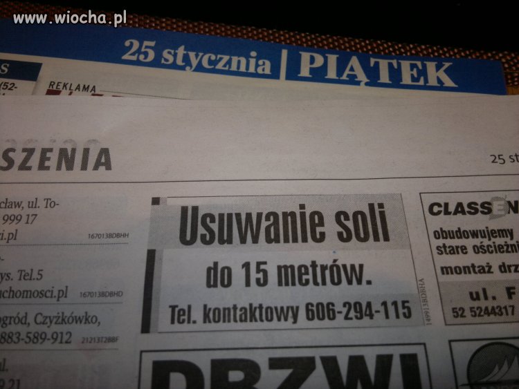 Zapewne chodziło o usuwanie sopli 