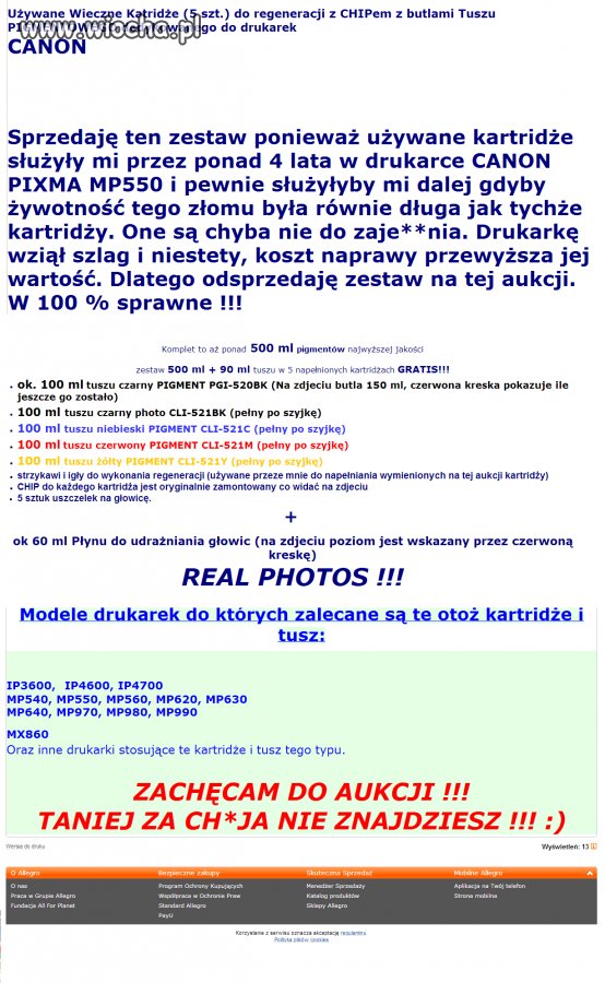 Aukcja ALLEGRO...