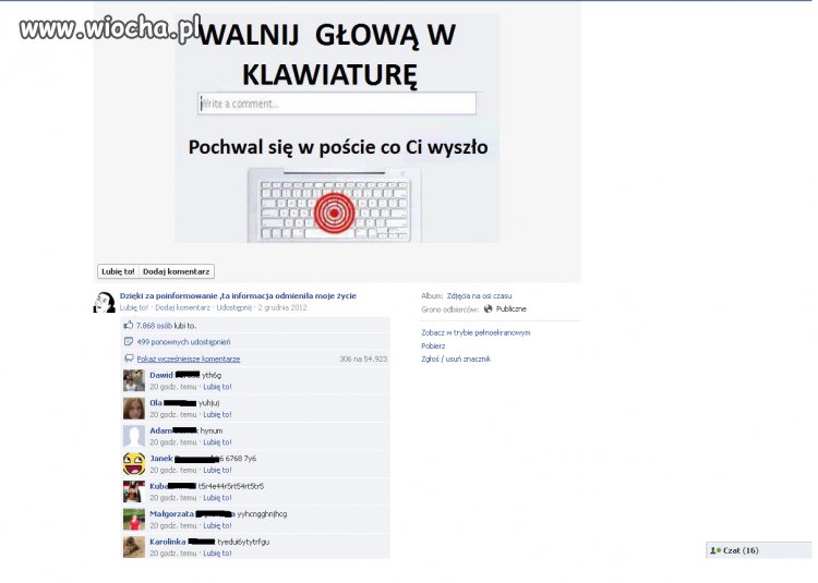 Walenie łbem w klawiature