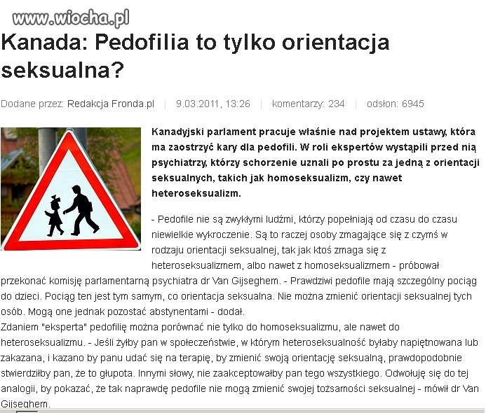 PEDOFILIA w Kanadzie...to orientacja seksualna!!!