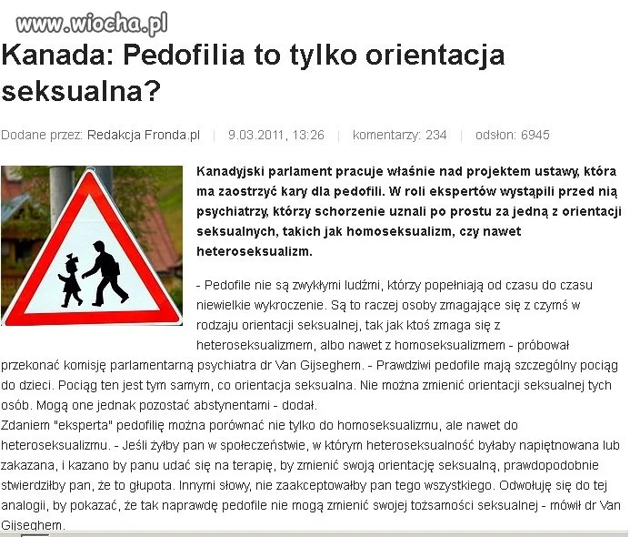 PEDOFILIA w Kanadzie...to orientacja seksualna!!!