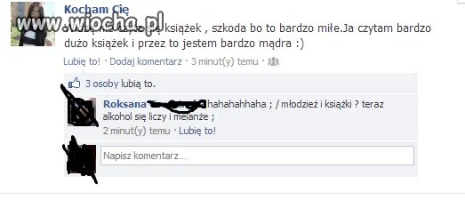 Dziewczyna powiada o tym że lubi książki a...