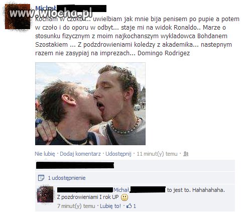 Wyznanie na facebooku
