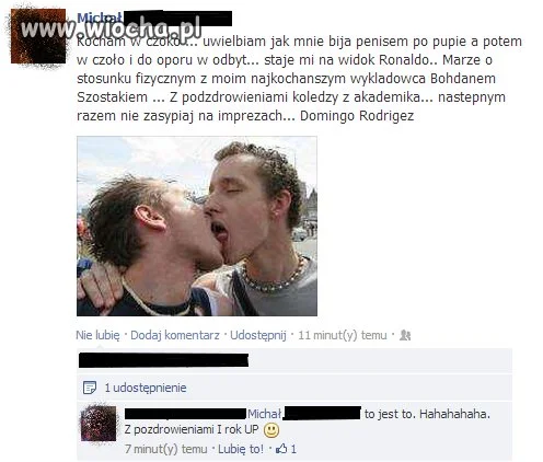 Wyznanie na facebooku
