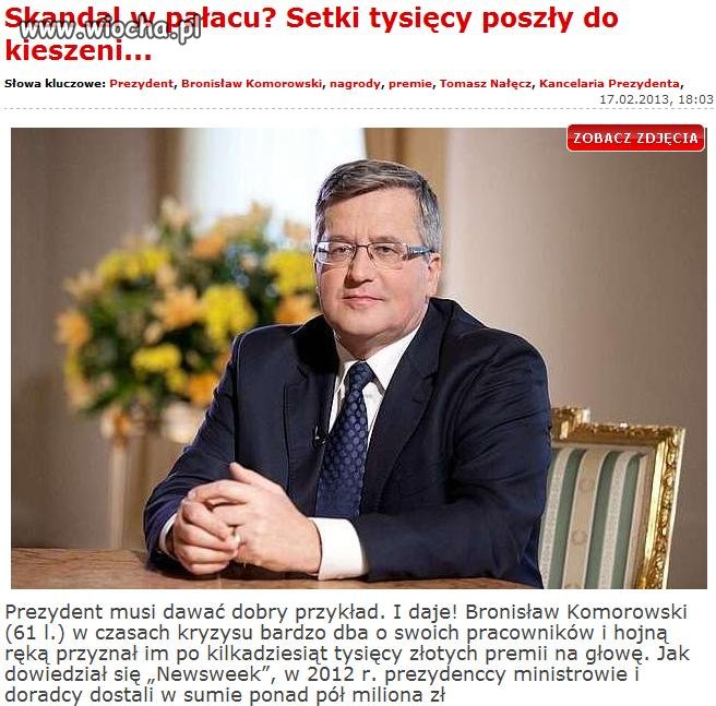 Skandal u Prezydenta RP