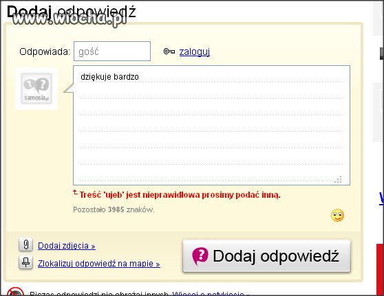 Żeby na portalu nie można było podziękować