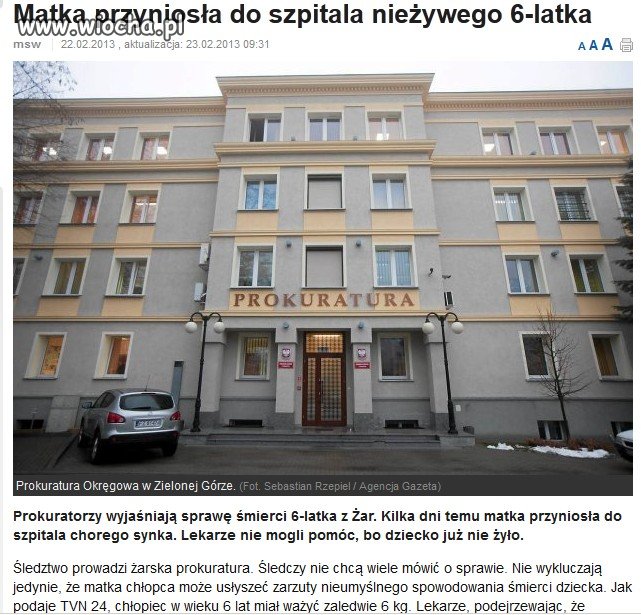 Szok.Dziecko w wieku 6lat ważyło 6kg