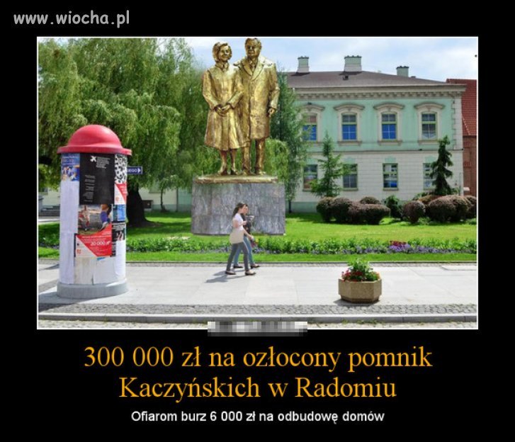 300 000 zł na złocony pomnik Kaczyńskich ...
