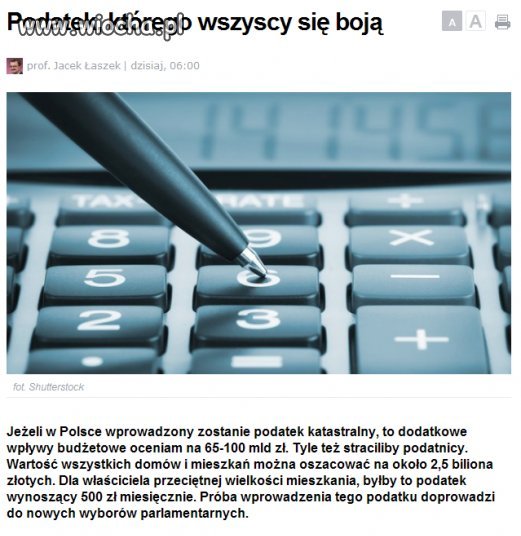 Podatek katastralny a raczej analny