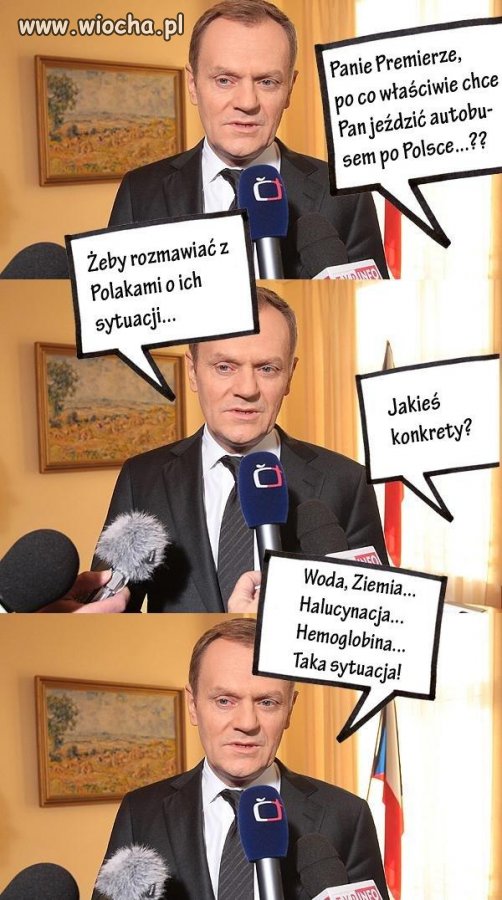 Dlaczego Tusk jeździ autobusami po Polsce?