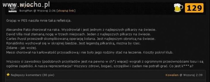 Refleksja pewnego gracza