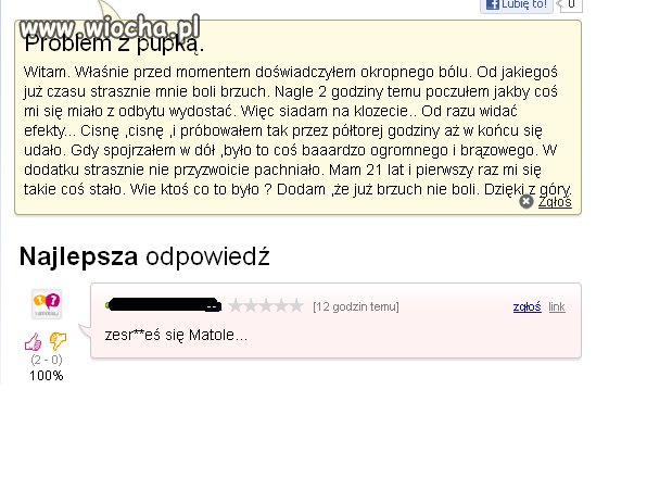 Problem z pupką..
