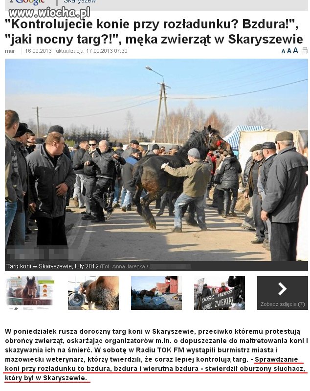 Bestialskie traktowanie koni na targu 