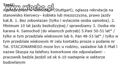 Oszust oferuje pracę 