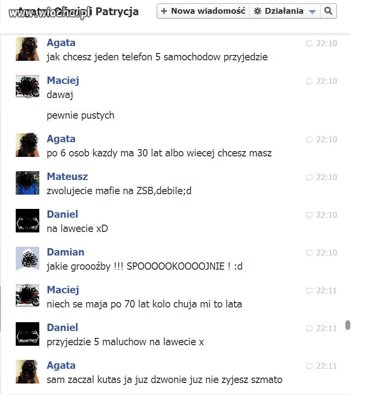 Groźby na fb. hahaha