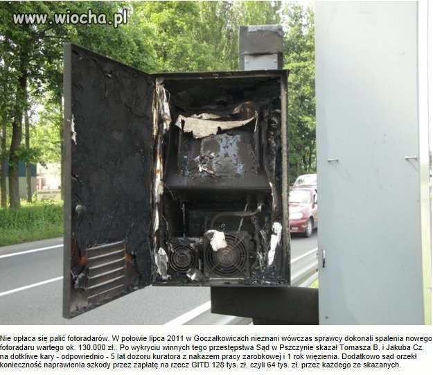 1 rok więzienia za zniszczenie fotoradaru