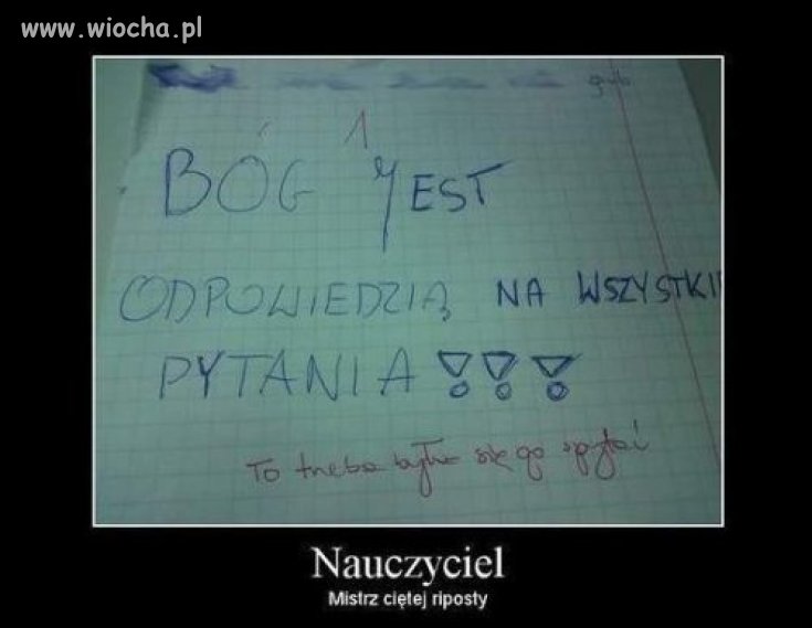 BÓG jest odpowiedzią na wszystkie pytania !!!