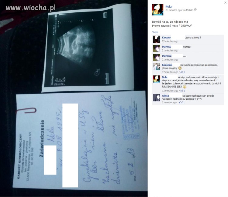 Dowód dziewictwa na facebooku