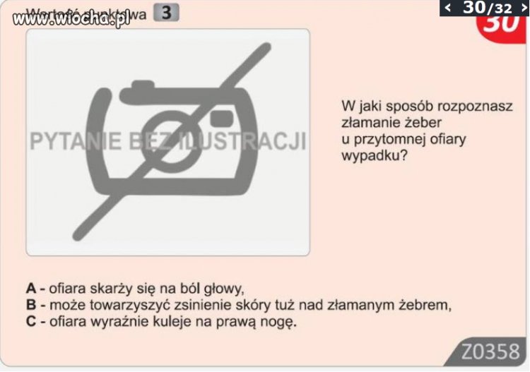 Pytanie za aż 3pkt na egzamin prawa jazdy