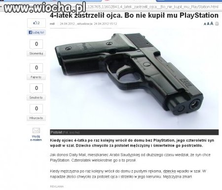 Tata nie kupił mu PlayStation...