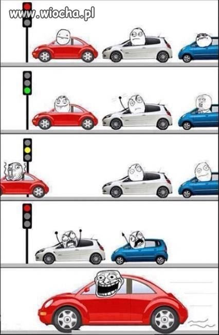 Trolling na światłach.