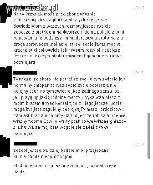 Siostra kolegi przeczytala nasza rozmowe na fb...