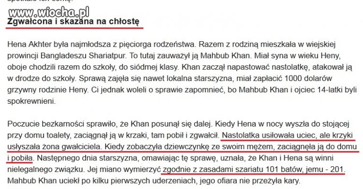 Islam - religia która karze zgwałcone dzieci