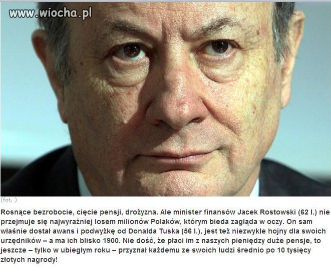 Rostowski daje po 10 tysięcy nagrody...