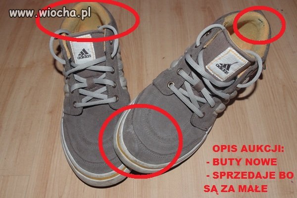 "Nowe buty"  na jednym z serwisów aukcyjnych 