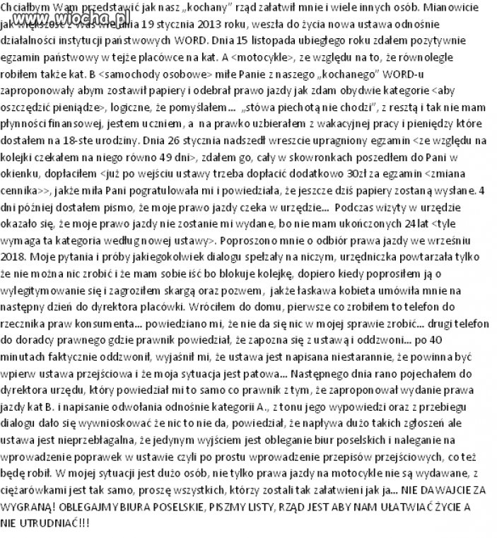 Wiocha, zdać na prawo jazdy