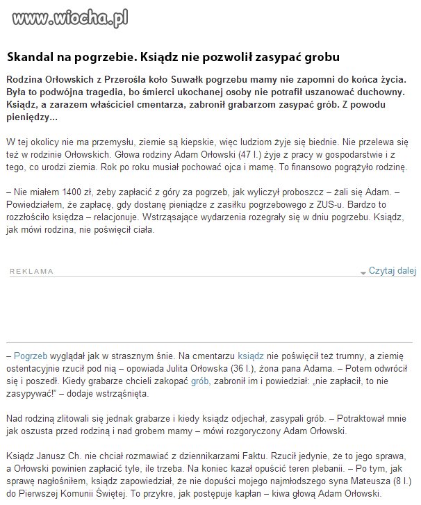Ksiądz - sługa Boży, cmentarz - miasto prywatne...