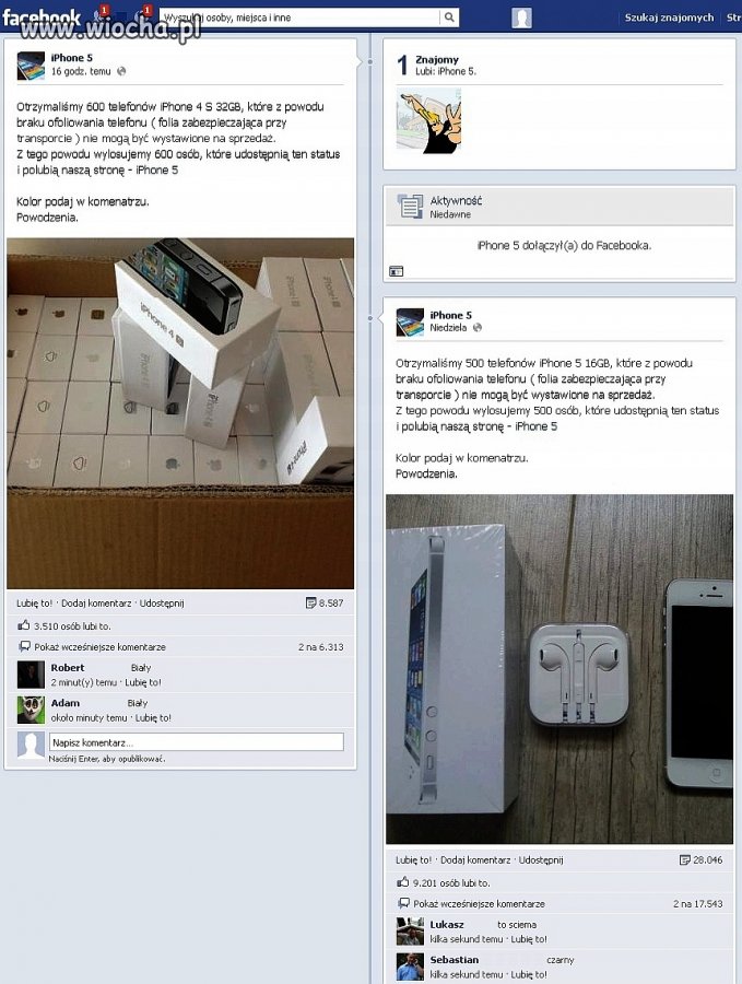 IPhone 5 za darmo - dla kilkunastu tysięcy naiwnych