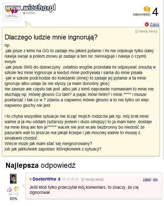 Ignorowanie.