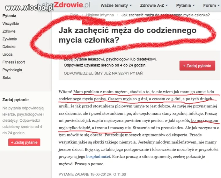Mycie członka. 