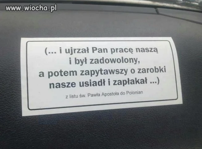 Nawet w biblii ubolewają