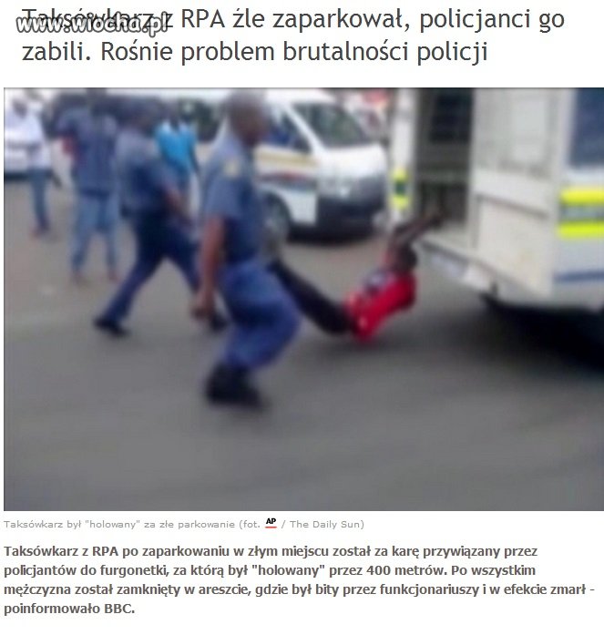 Brutalność policji - RPA przykładem.