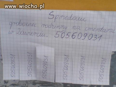 "Sprzedam grobowiec rodzinny"