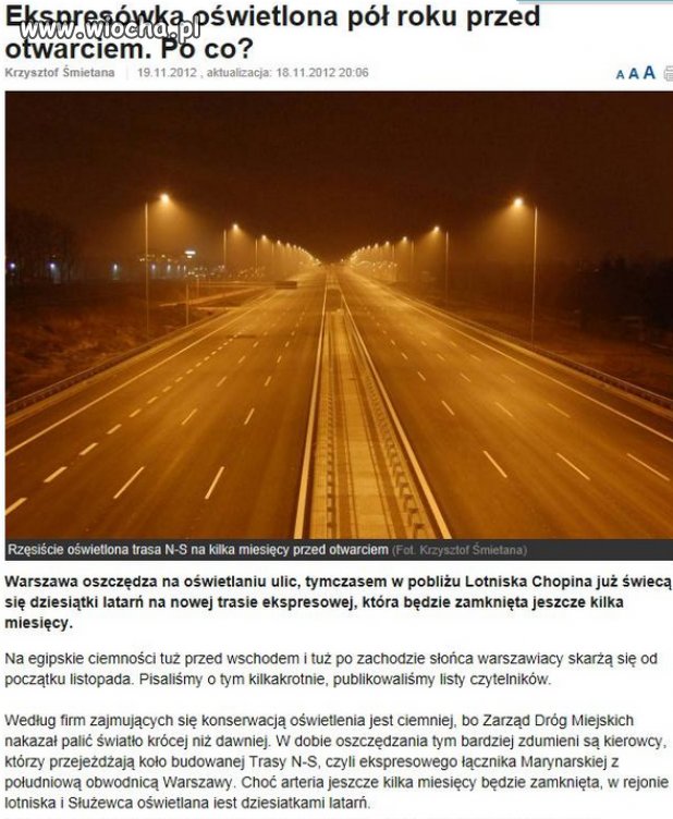 Warszawa oszczędza na oświetlaniu...